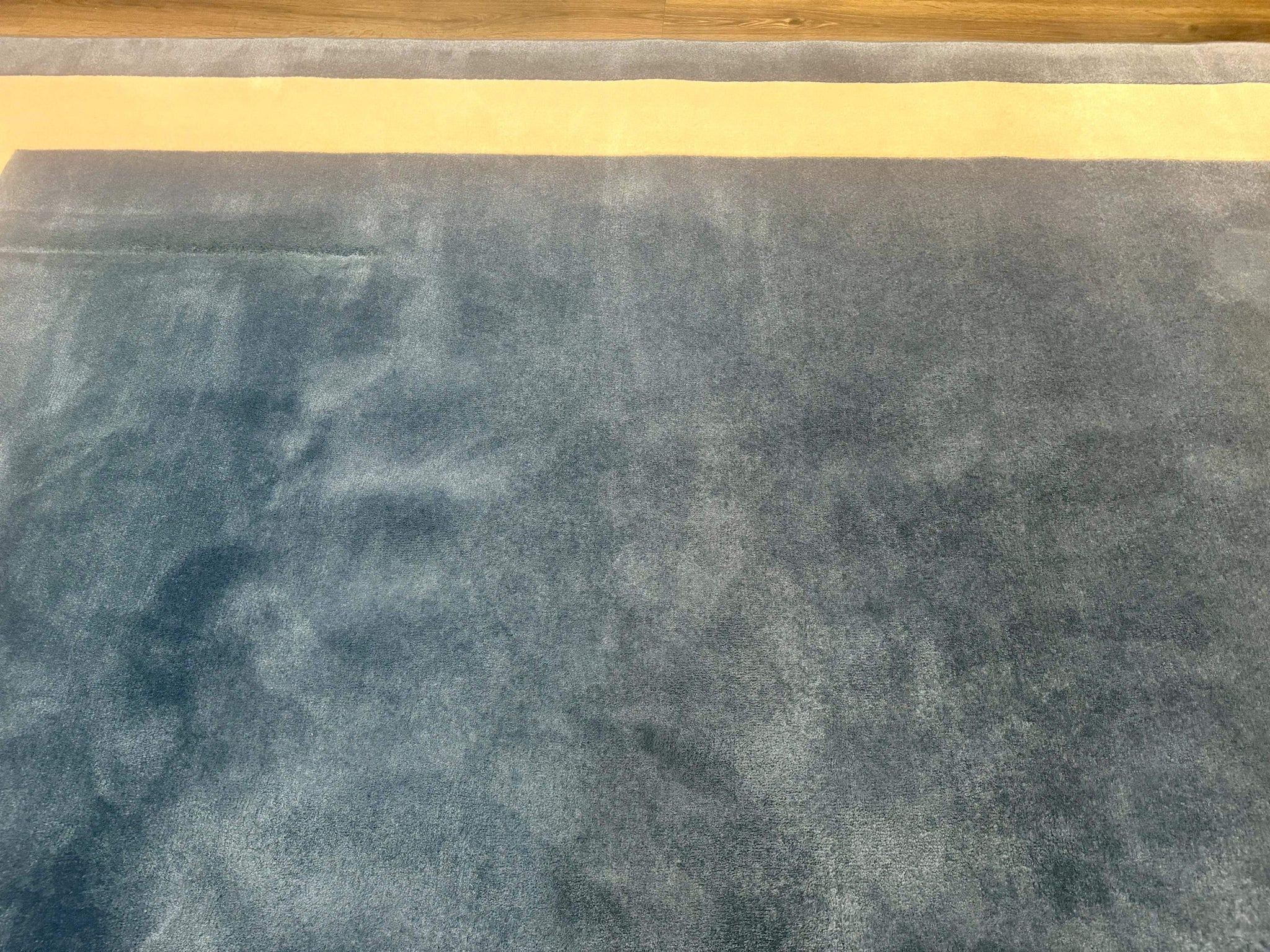 Blue and Cream Square Rug 10x10 ft, Large Square Carpet by Jewel Rugs