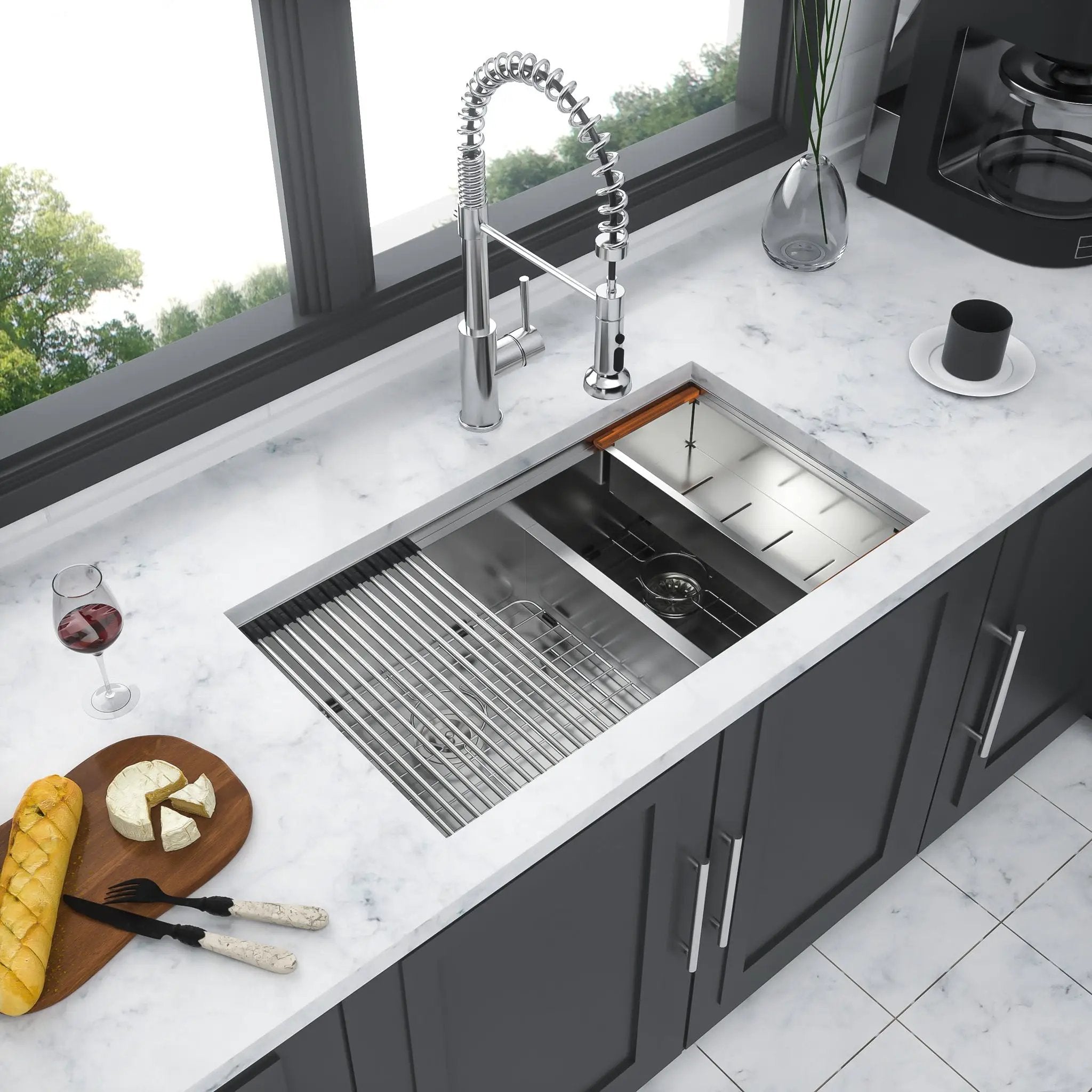 Modern Double Bowl Undermount Kitchen Sink by HouseOfZazla