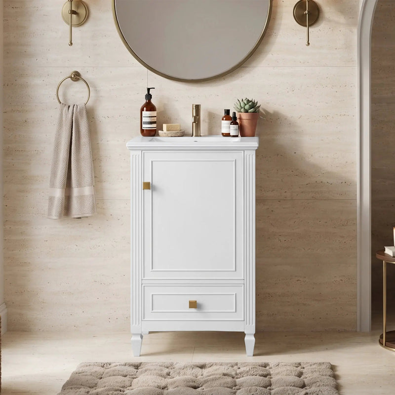 20" Bathroom Vanity with Ceramic Sink and Storage Cabinet by HouseOfZazla