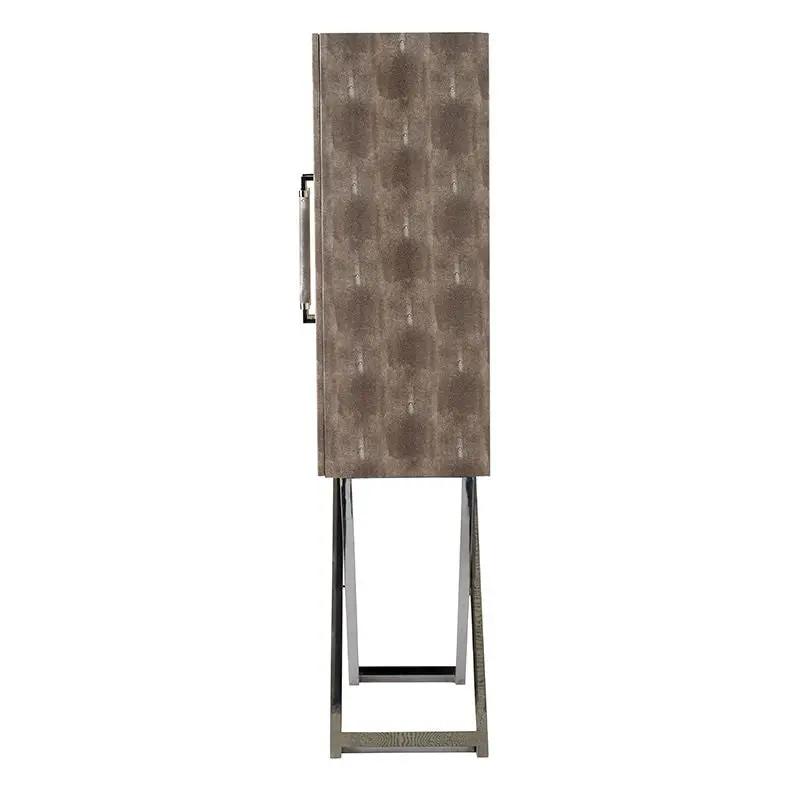Cabinet - Silver - Faux Leather by Unique Piece Furniture