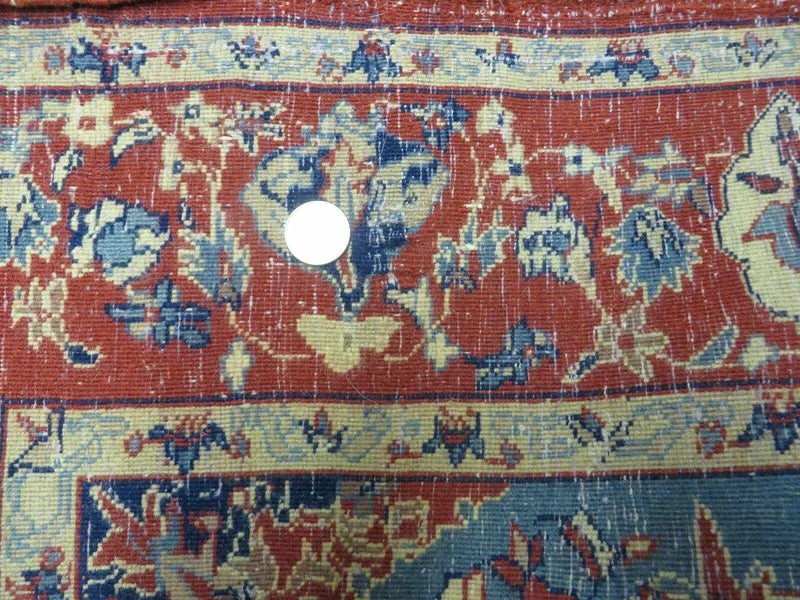 3' X 5' Vintage Handmade Authentic Oriental Floral Medallion Fine Wool Rug Beige Red and Blue Top Quality Veg Dyes by Jewel Rugs