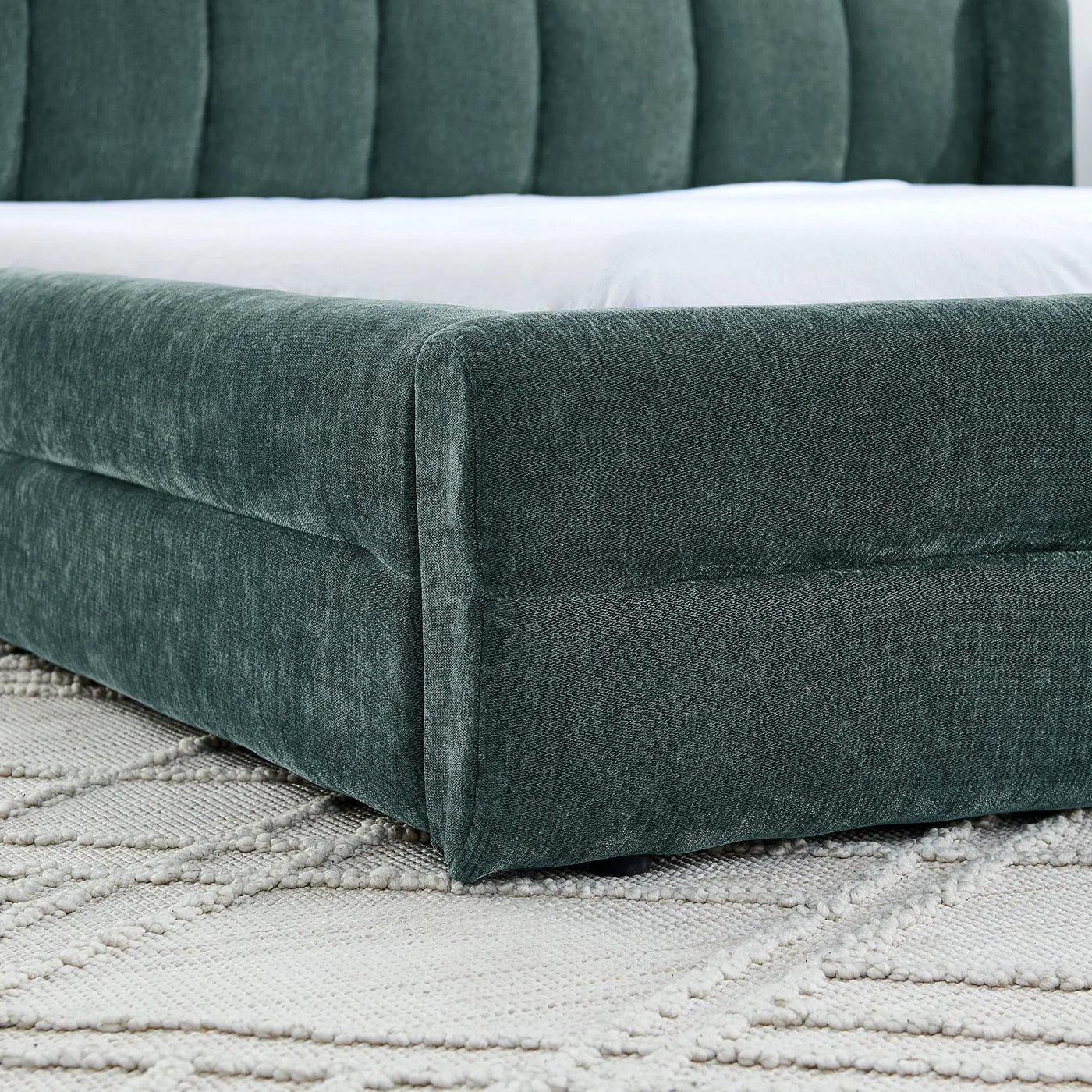 Modern Upholstered Bed Frame With Thick Fabric And Headboard by Unique Piece Furniture