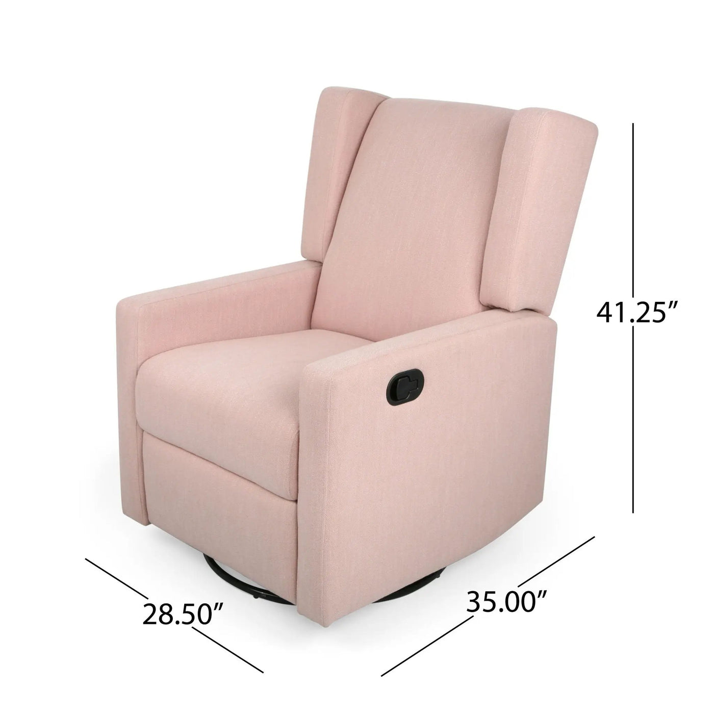 Landau Contemporary Fabric Upholstered Swivel Recliner by Unique Piece Furniture
