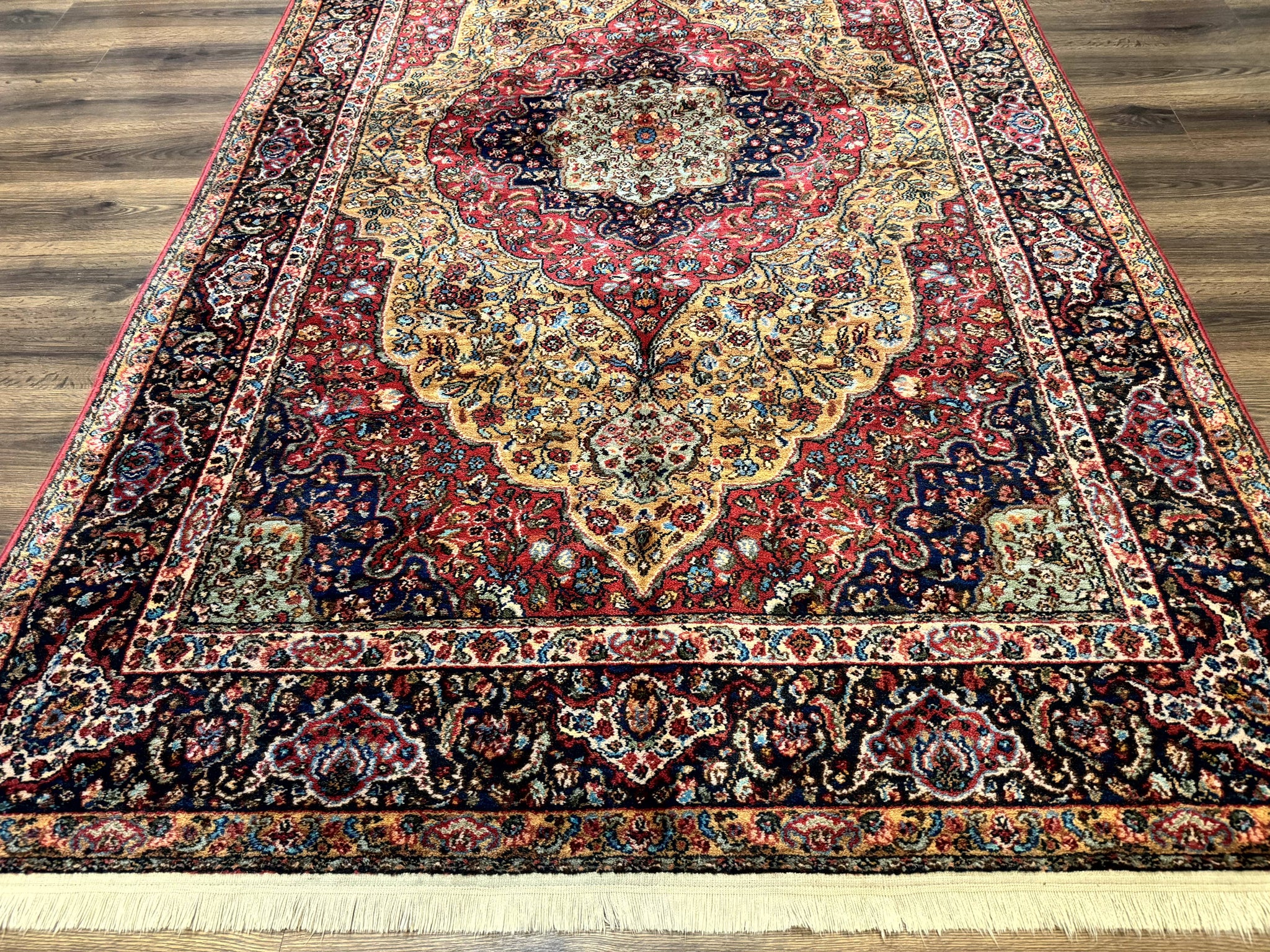 Karastan Rug 5.9 x 9 Medallion Kirman #700/718, Original 700 Series, Wool, Discontinued, Vintage by Jewel Rugs
