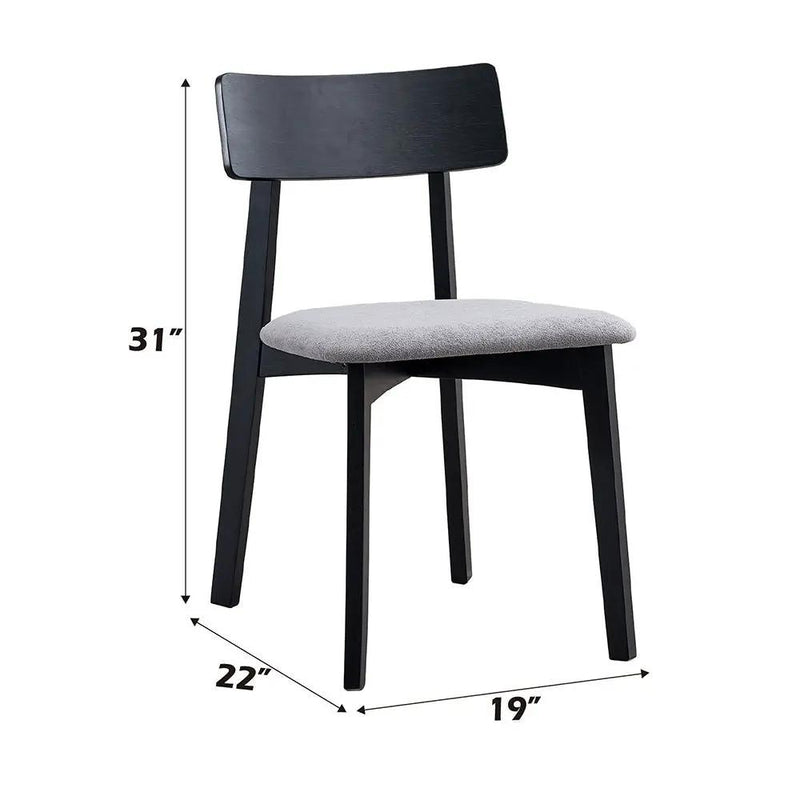 Real - Side Chair (Set of 2) - Gray Linen & Black by Unique Piece Furniture