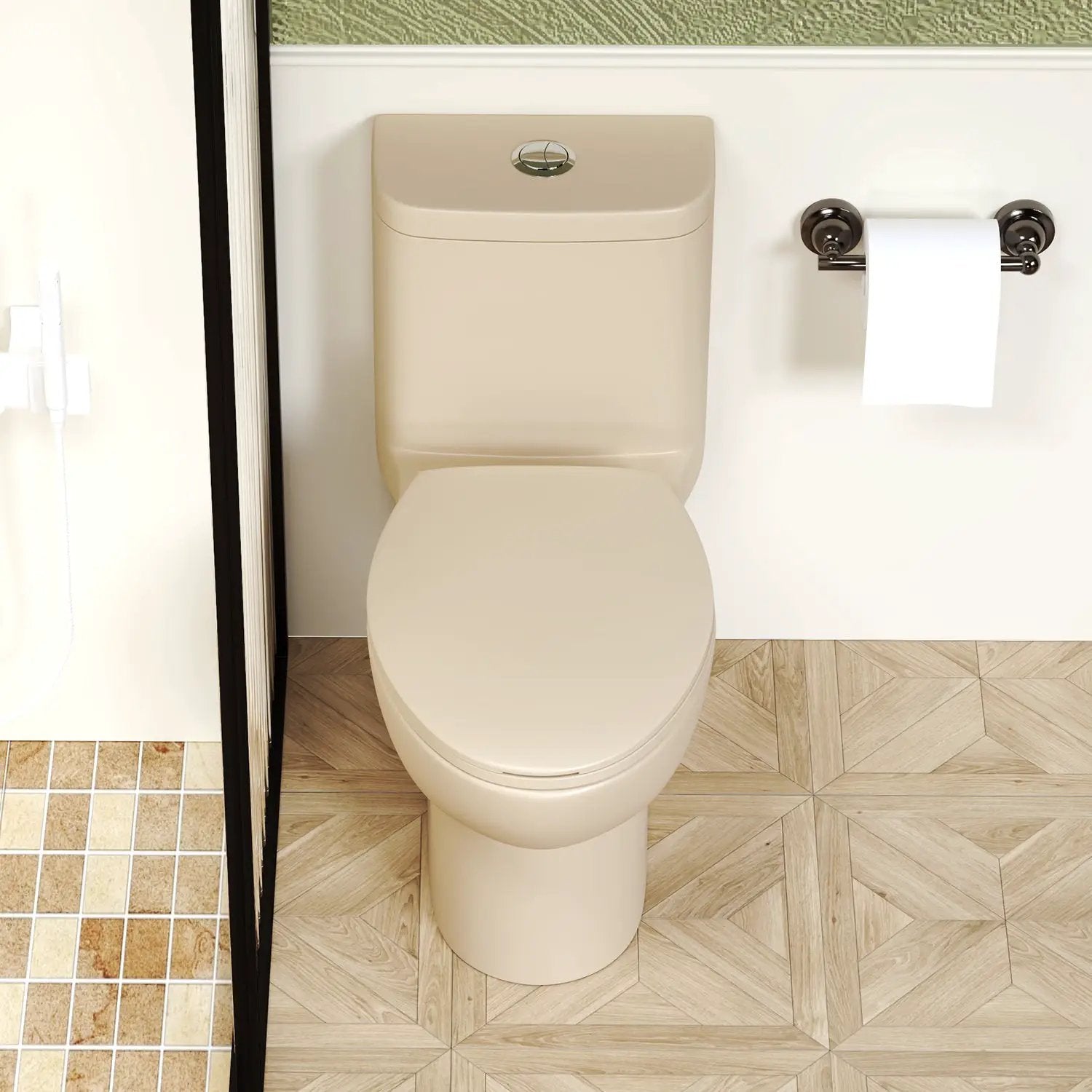 1.1/1.6 GPF Tornado Flush One-Piece Toilet with Comfort Chair Seat ADA Height 17" by HouseOfZazla