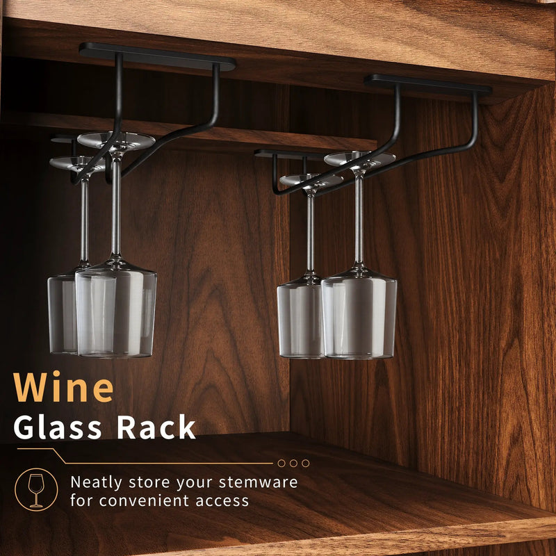 53.2" Fluted Buffet Wine Cabinet with Mini Fridge Nook by HouseOfZazla
