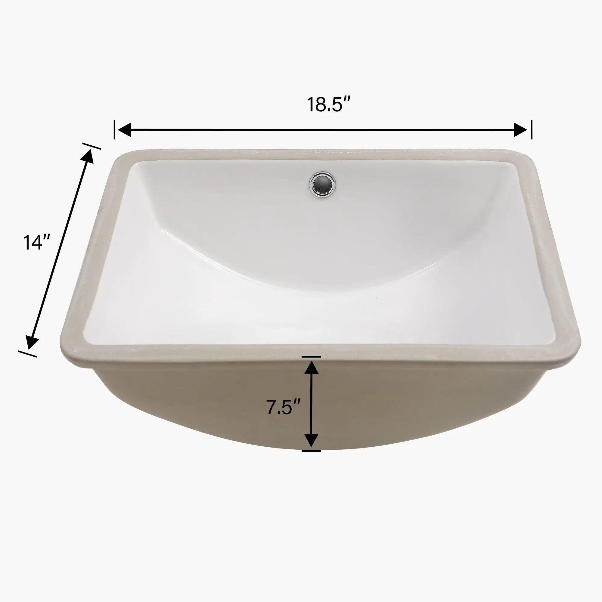 Modern Ceramic Undermount Bathroom Sink With Overflow, High Quality by HouseOfZazla