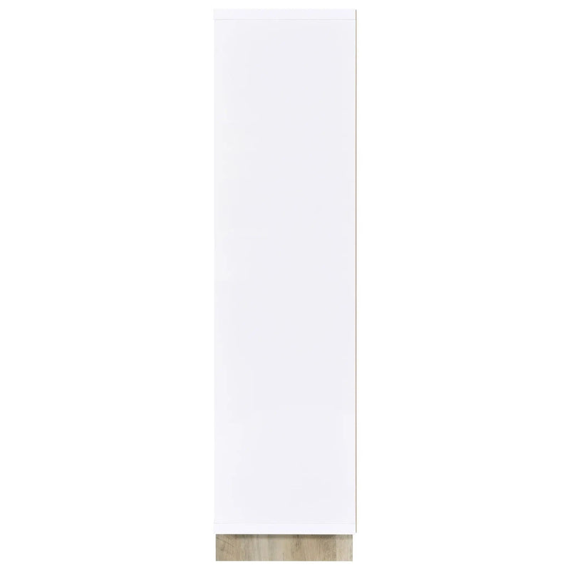 Dalton 65-inch 6-shelf Bookcase White and Distressed Pine by Unique Piece Furniture