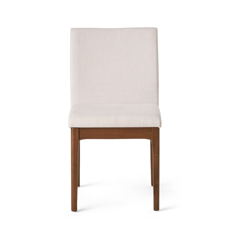 Dining Chairs with Upholstered Seat and Backrest (Set of 2) - Light Beige / Walnut by HouseOfZazla
