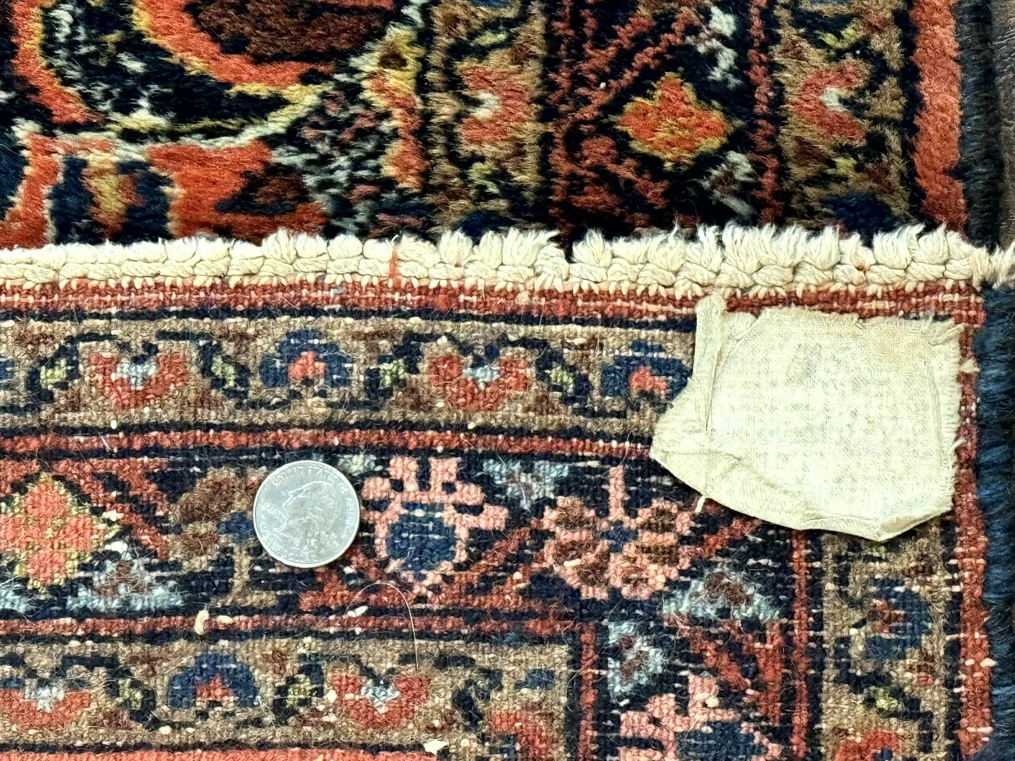 Antique Persian Lilihan Rug 2x4, Red, Floral, Wool, Handmade Lilian Persian Carpet by Jewel Rugs