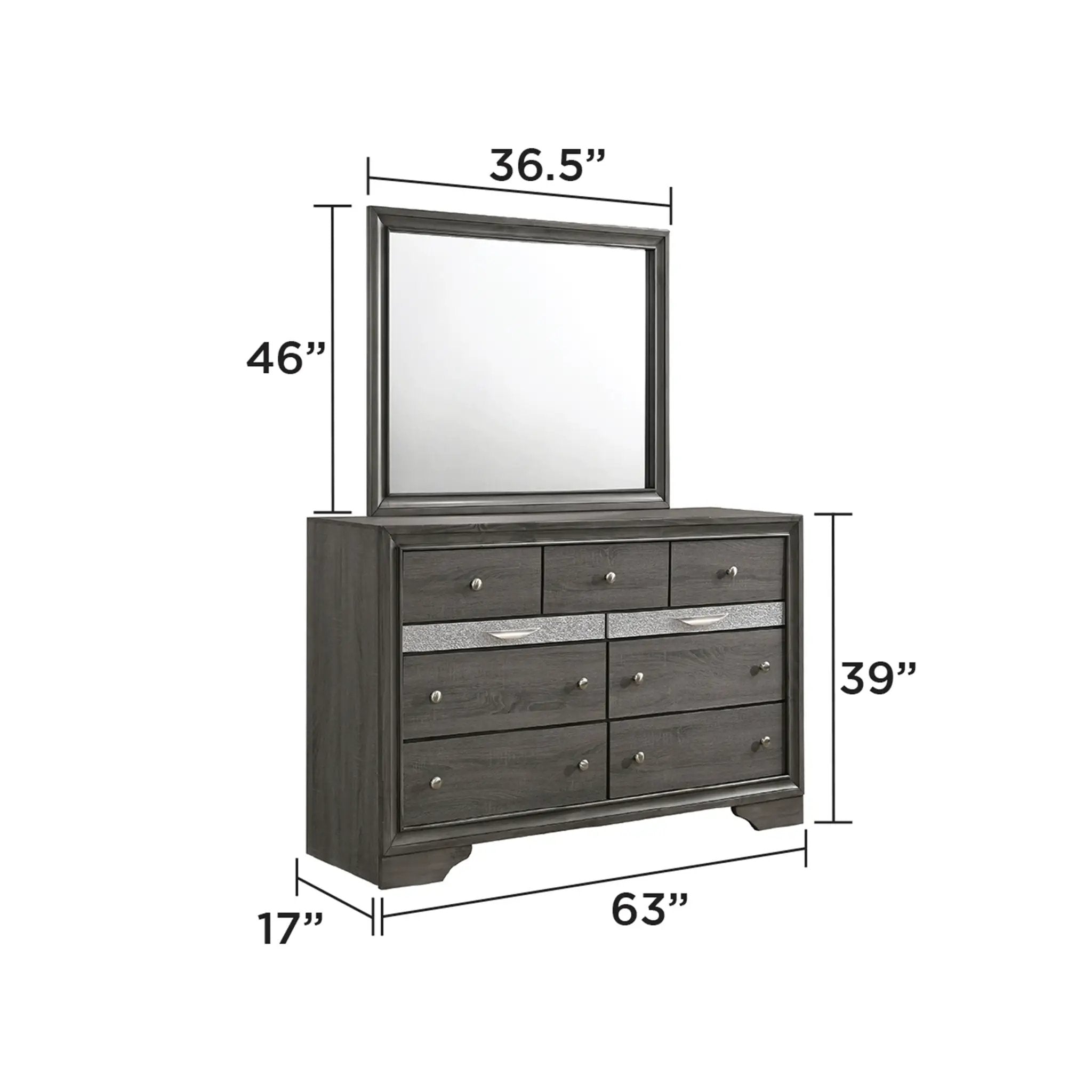 Traditional Queen 5 Piece Storage Bedroom Set in Gray Wood by HouseOfZazla