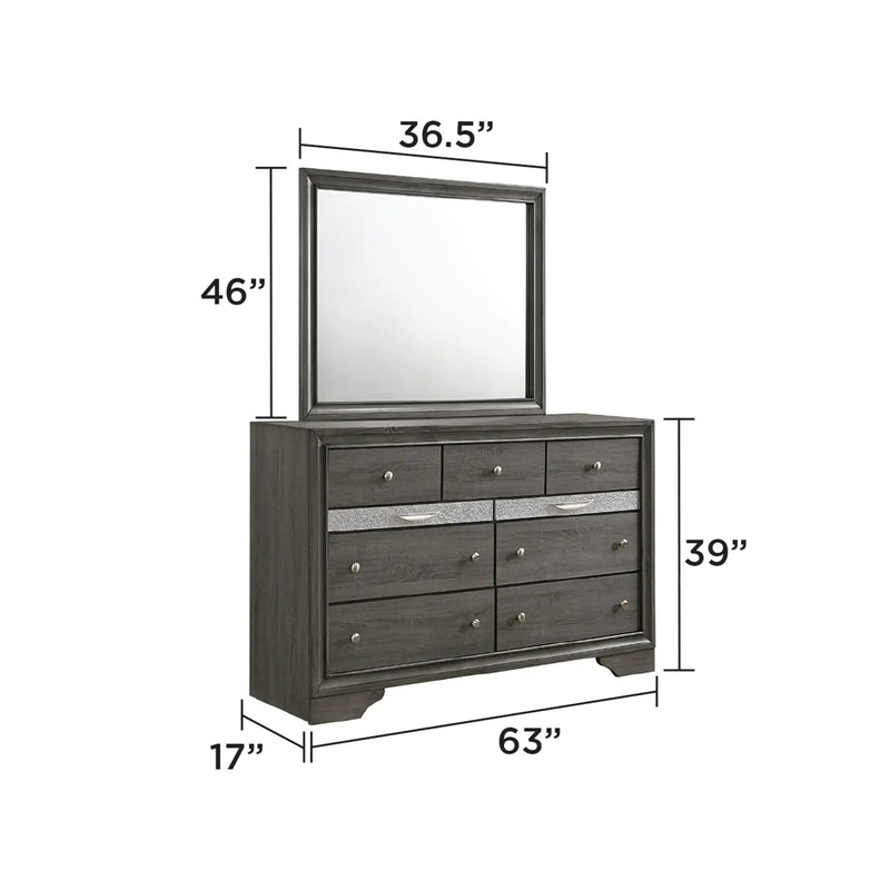 Traditional Queen 5 Piece Storage Bedroom Set in Gray Wood by HouseOfZazla