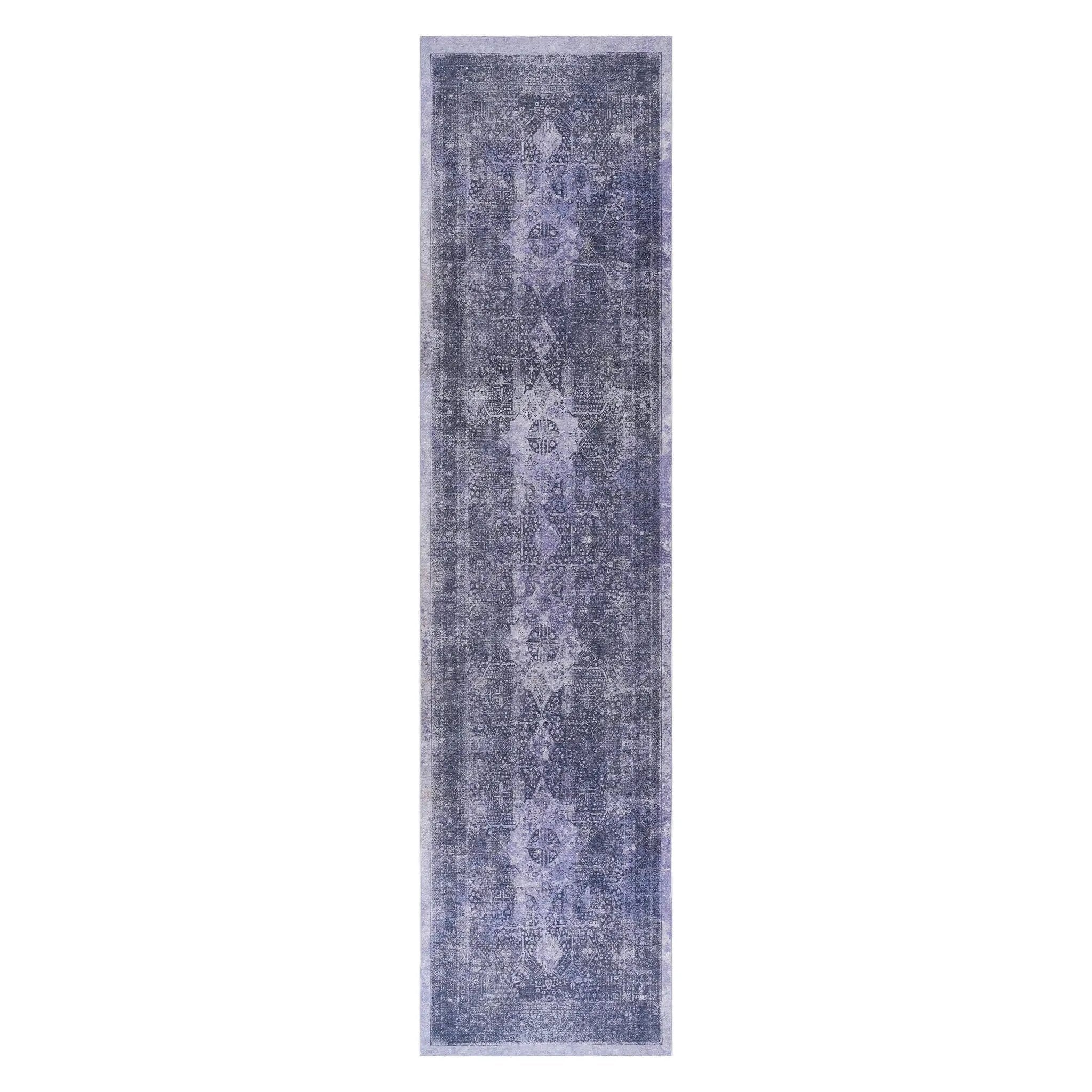Maval - 2'6'' X 10' Washable Runner Rug - Anthracite by HouseOfZazla