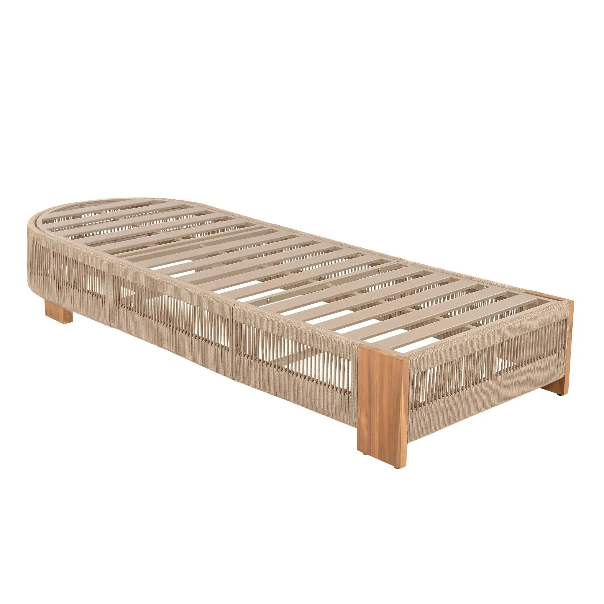 Outdoor Chaise Lounge Chair, Acacia Wood with Adjustable Backrest and Cushion by HouseOfZazla