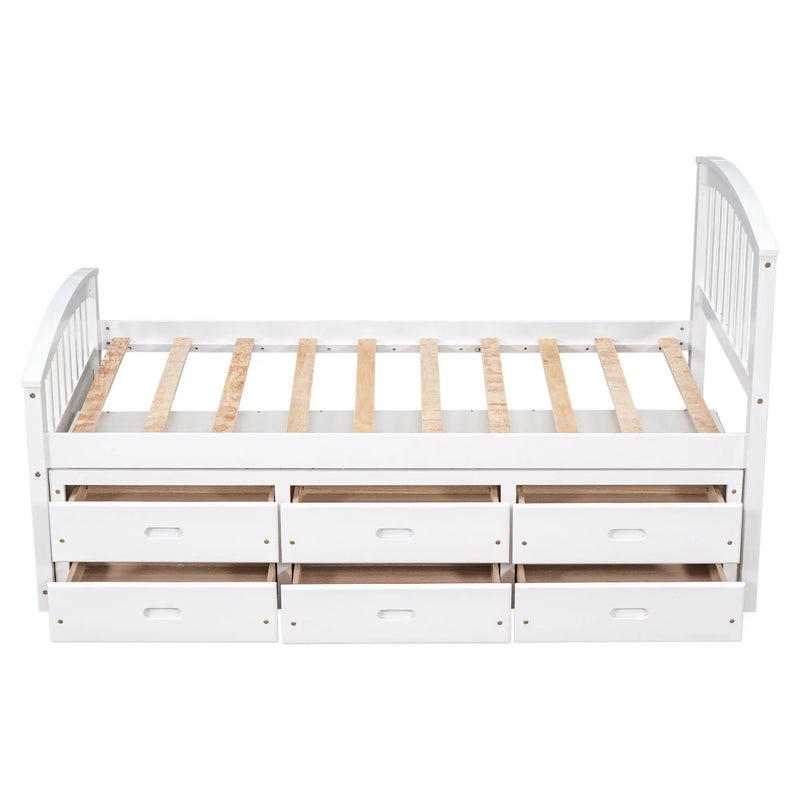 Platform Storage Bed Solid Wood Bed With 6 Drawers by Unique Piece Furniture