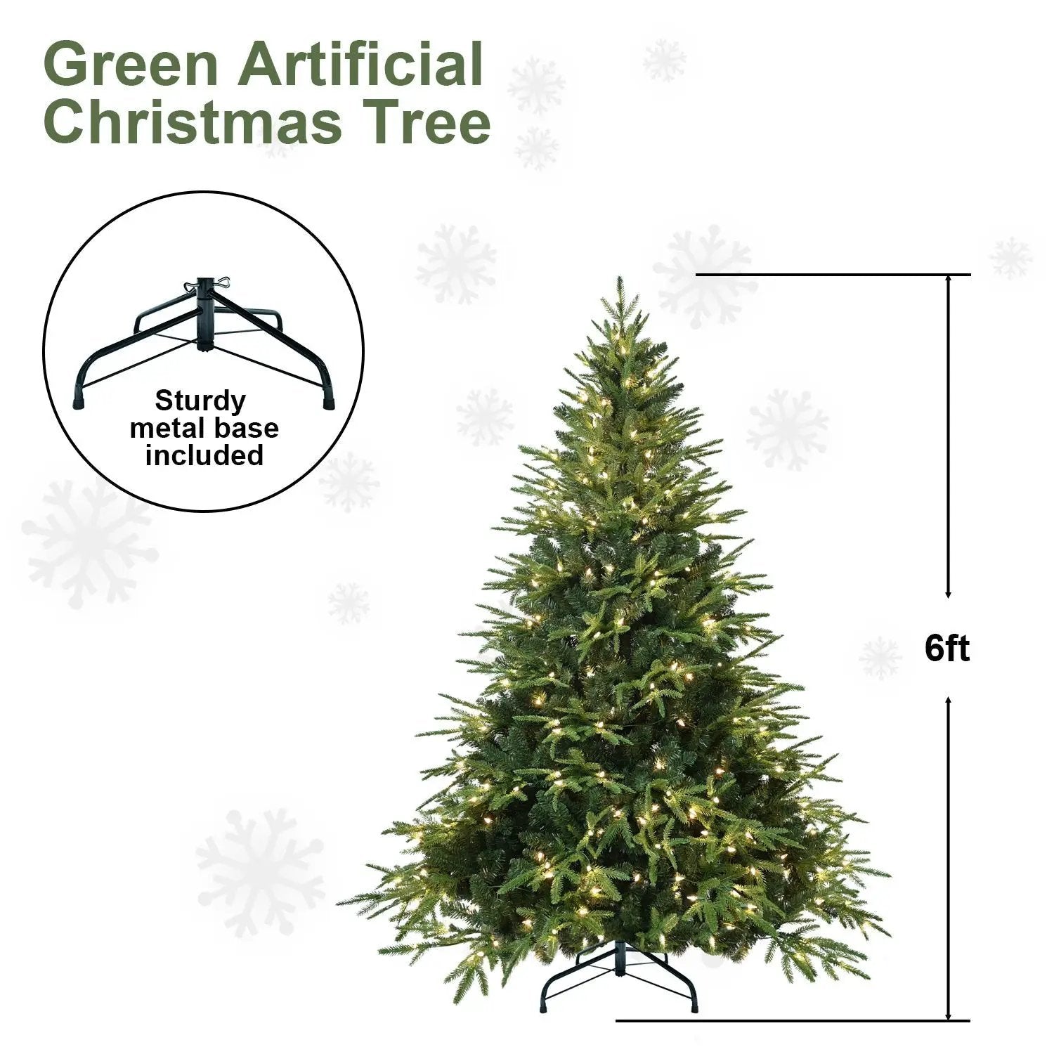6.5ft Pre-Lit Artificial Christmas Tree with 450 Warm White Lights by HouseOfZazla