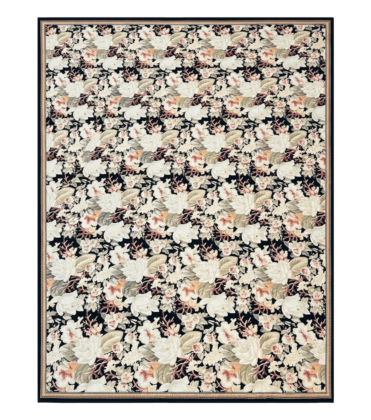 Palace Size Needlepoint Rug 13x17, Extra Large Wool Floral Handmade Carpet, European Design, Botanical by Jewel Rugs