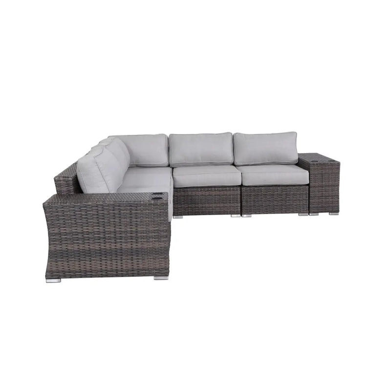 Rattan Sectional Sofa Set With Cushions by Unique Piece Furniture