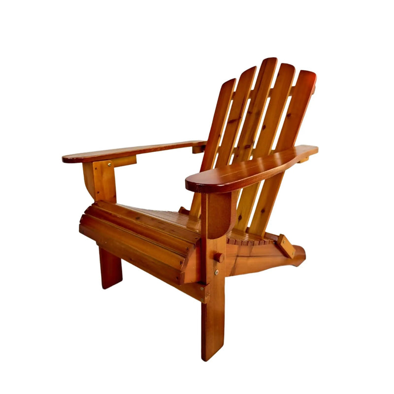 Foldable Solid Wood Adirondack Chair in Oak Finish by HouseOfZazla