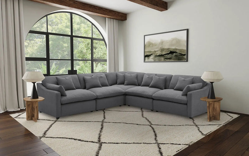 Hobson 5-piece Upholstered Modular Sectional Sofa Charcoal by Unique Piece Furniture