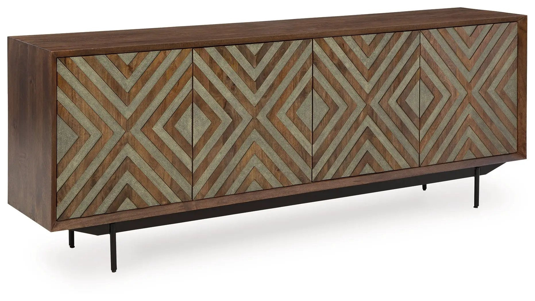 Dreggan - Accent Cabinet - Brown / Gold Finish by Unique Piece Furniture