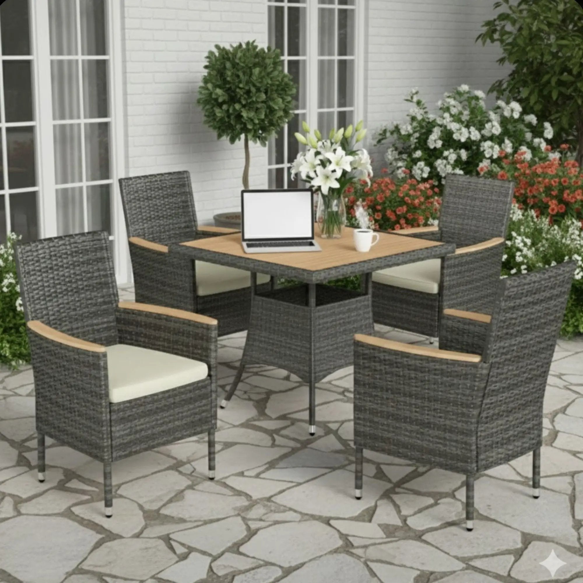 5 Piece Patio Dining Set With Table by HouseOfZazla