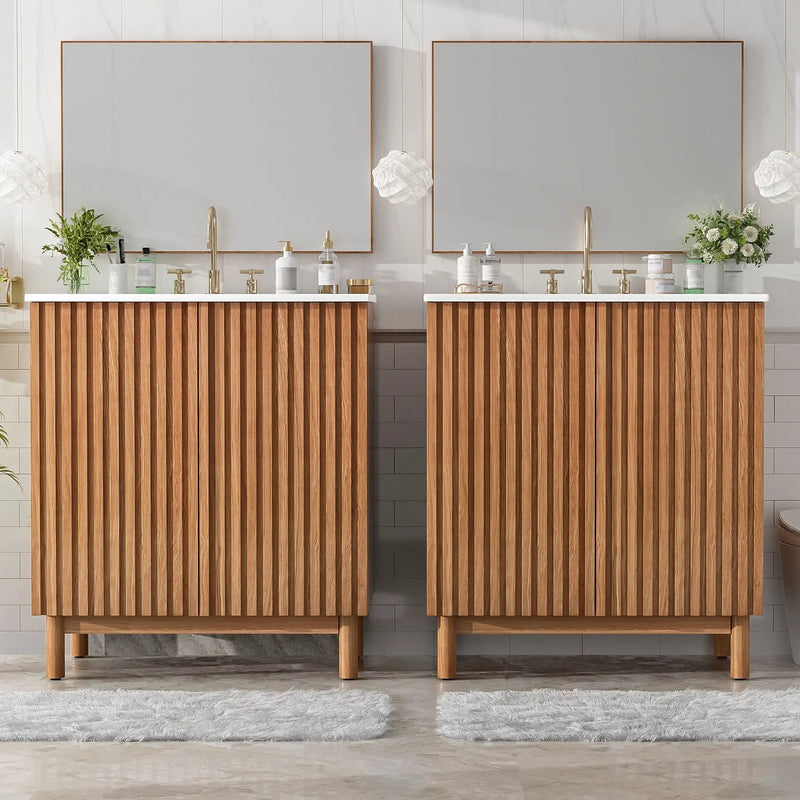 Traditional Bathroom Vanity With Ceramic Sink