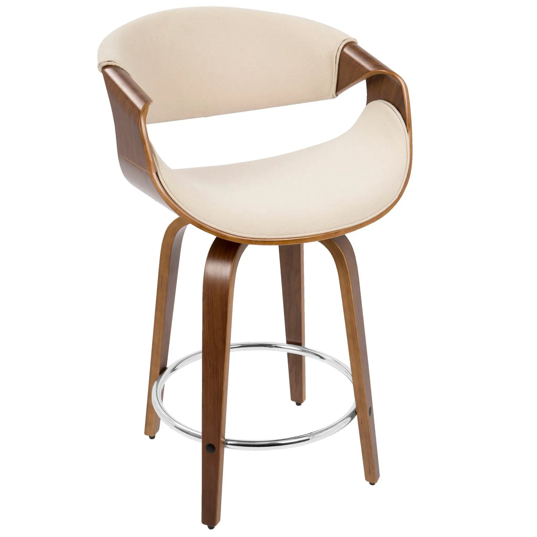 Curvini - Mid Century Modern Counter Stool (Set of 2) by HouseOfZazla
