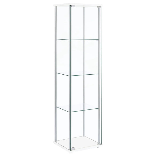 Bellatrix 3-shelf Clear Glass Curio Cabinet White
