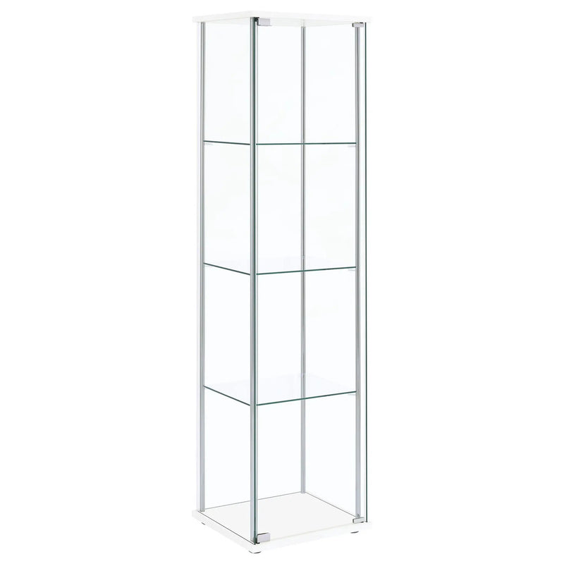 Bellatrix 3-shelf Clear Glass Curio Cabinet White by Unique Piece Furniture