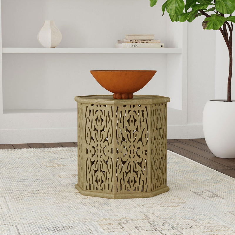 Watsonville - Octagonal Side Table - Natural by HouseOfZazla