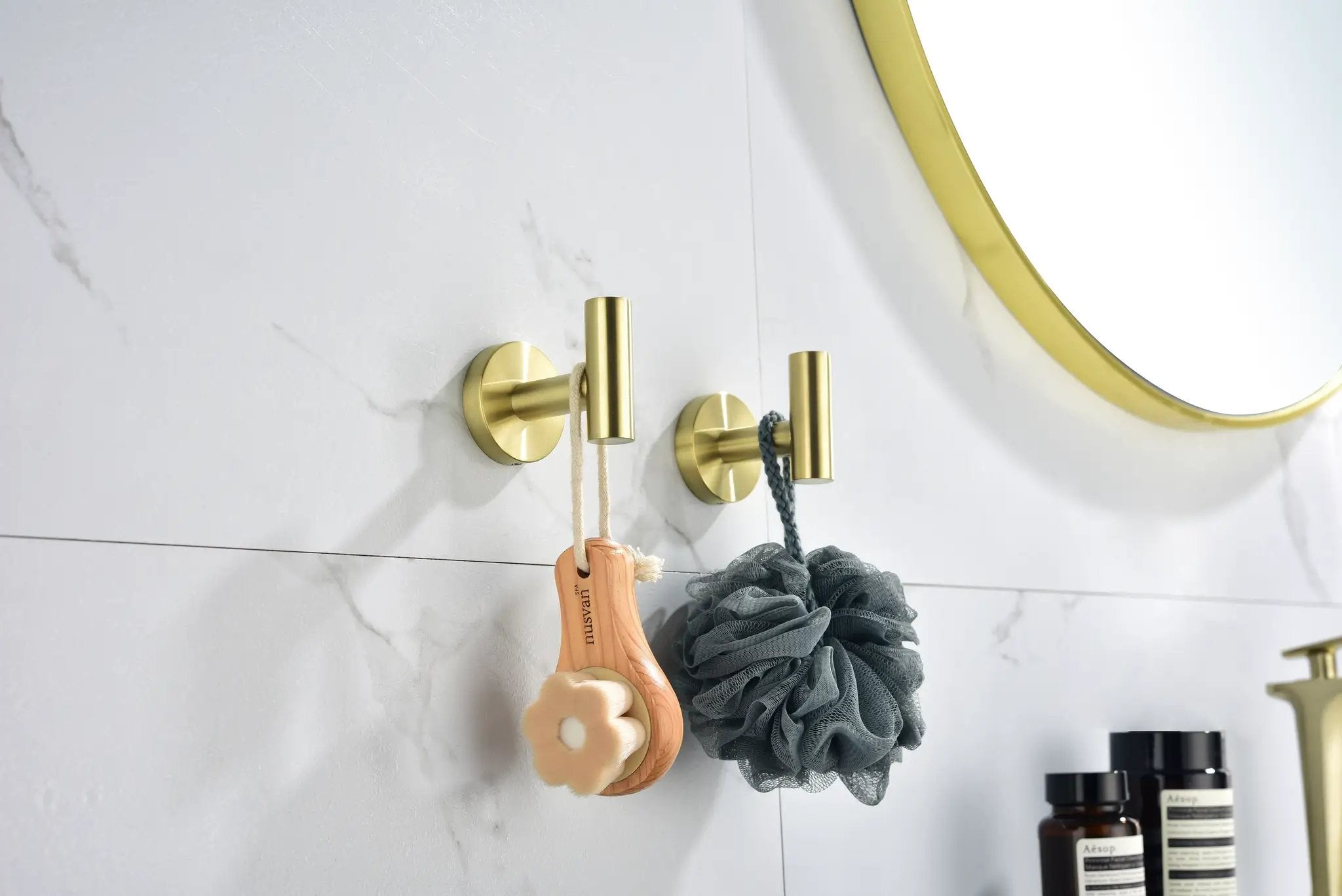 6-Pack Wall-Mounted Stainless Steel Bathroom Towel Hooks by HouseOfZazla