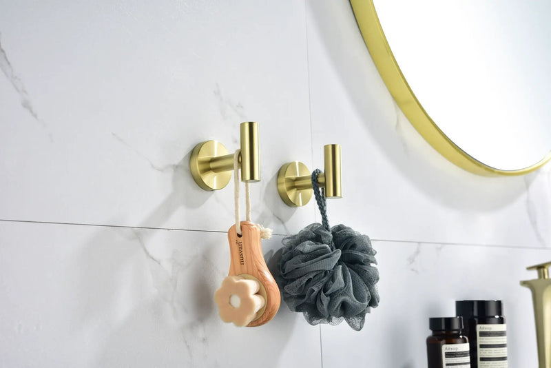 6-Pack Wall-Mounted Stainless Steel Bathroom Towel Hooks by HouseOfZazla