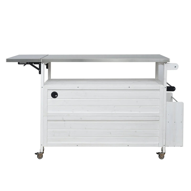 Foldable Outdoor Kitchen Island Patio Cart with Storage by HouseOfZazla