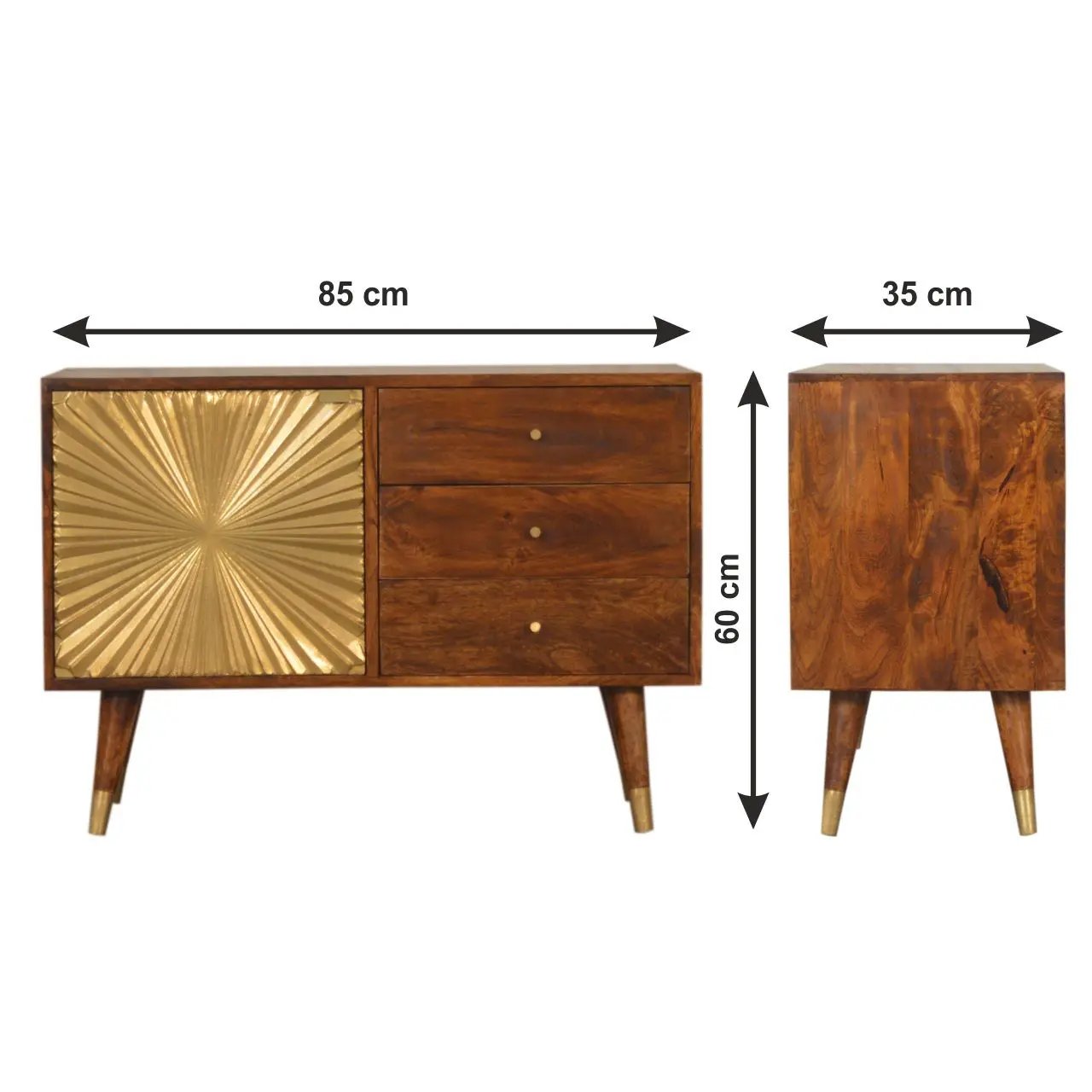 Manila - Sideboard, 3 Drawer - Chestnut by HouseOfZazla
