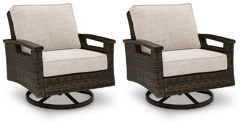 Monterey Point - Swivel Lounge Chair (Set of 2) - Dark Brown