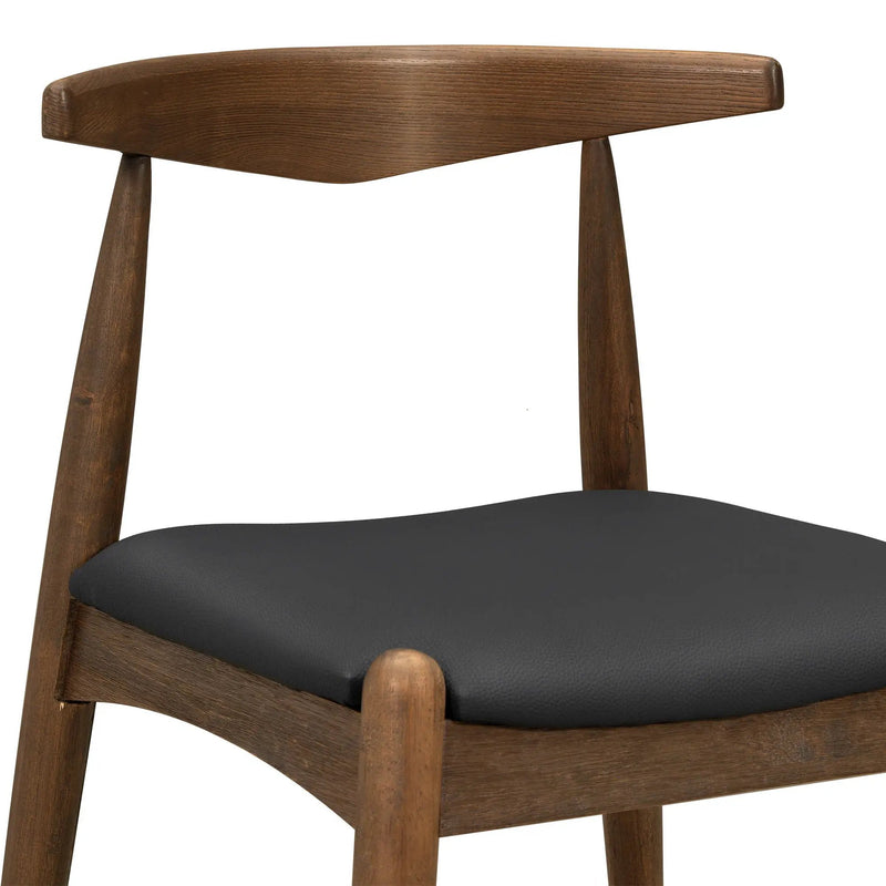 5 Piece Dining Set With 1 Table And 4 Upholstered Chairs - Walnut / Black by HouseOfZazla