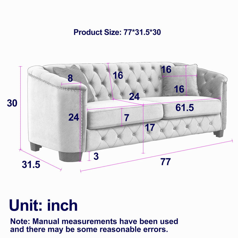 Modern Chesterfield Sofa With Tufted Backrest For Living Room by HouseOfZazla
