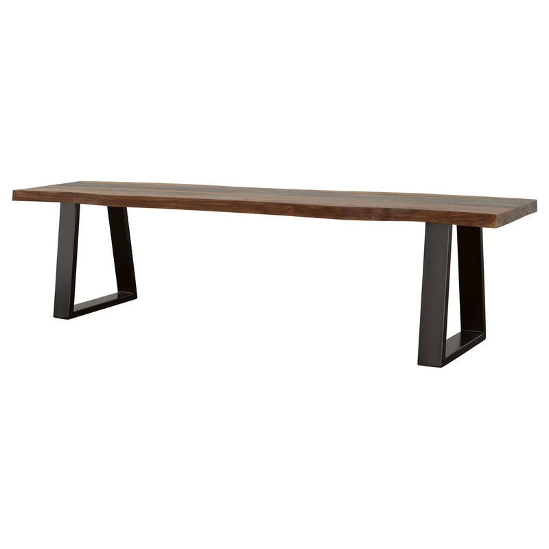 Ditman Live Edge Wood Dining Bench Grey Sheesham by Unique Piece Furniture