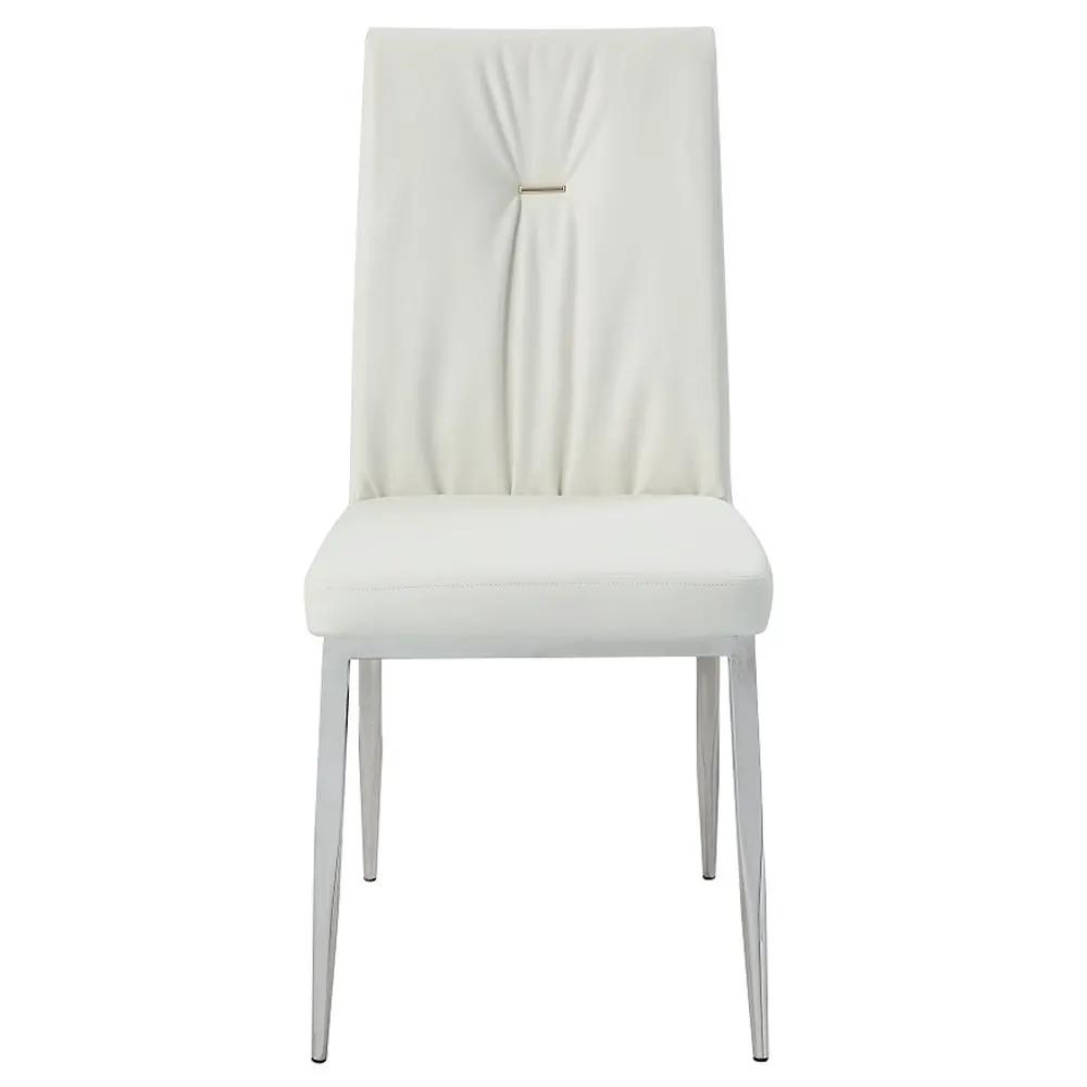 Kamaile - Side Chair (Set of 2) - Beige Synthetic Leather & Chrome by Unique Piece Furniture