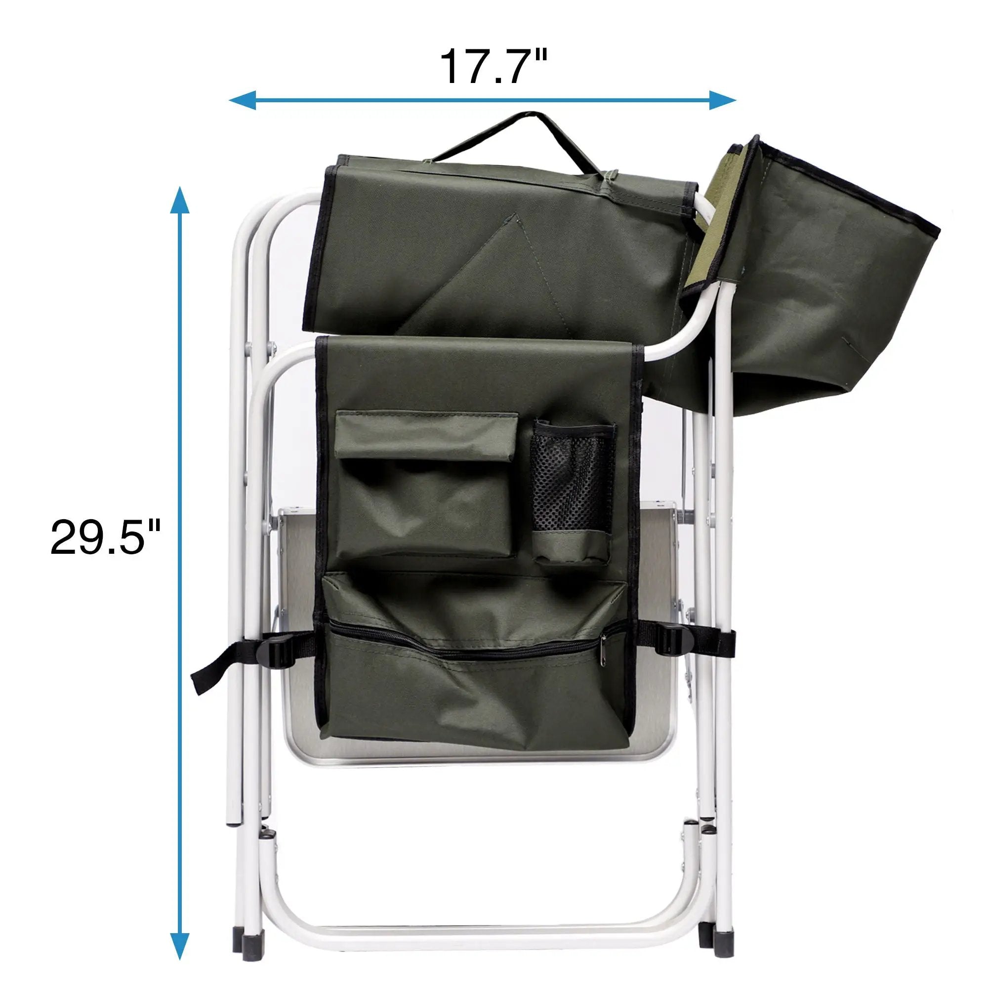 Padded Folding Outdoor Chair With Side Table And Storage Pockets, Lightweight Oversized Directors Chair For Indoor, Outdoor Camping, Picnics And Fishing by HouseOfZazla