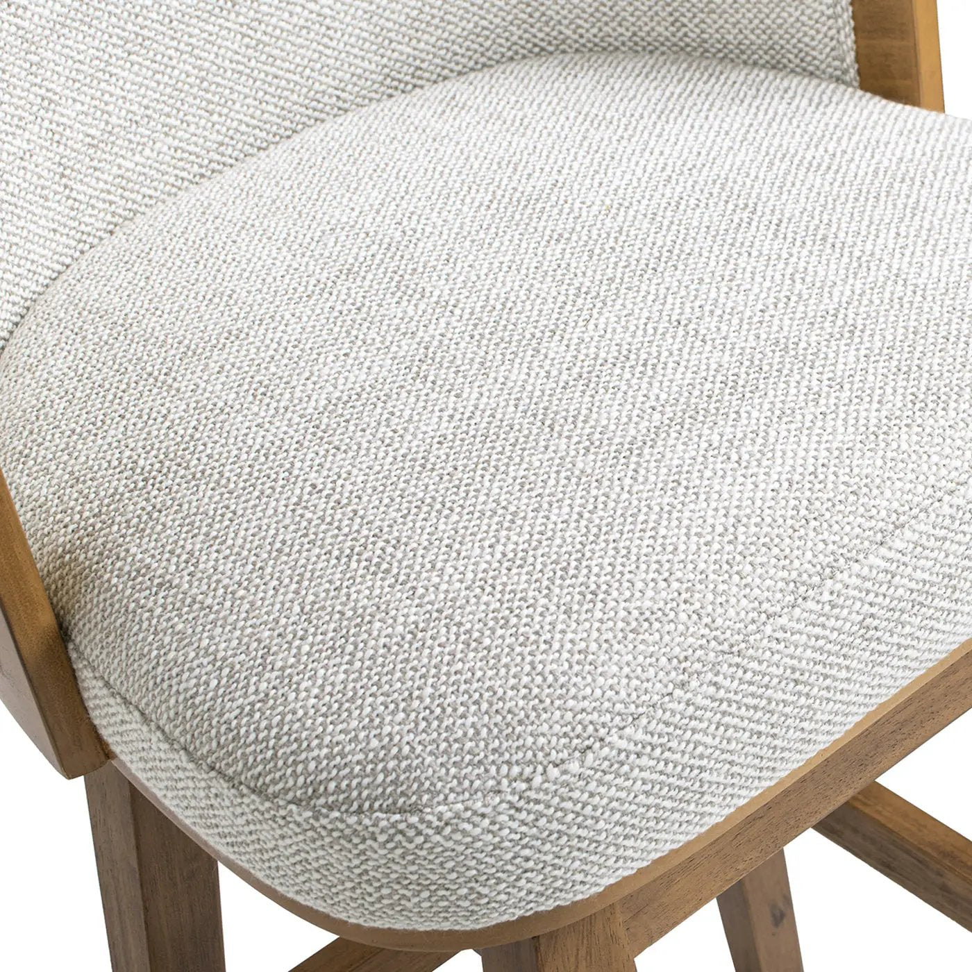 Bahama 30' Cane Rattan High-Back Swivel Bar Stool with Recessed Arms, Two-Tone Neutral Gray Polyester Wool Blend by HouseOfZazla