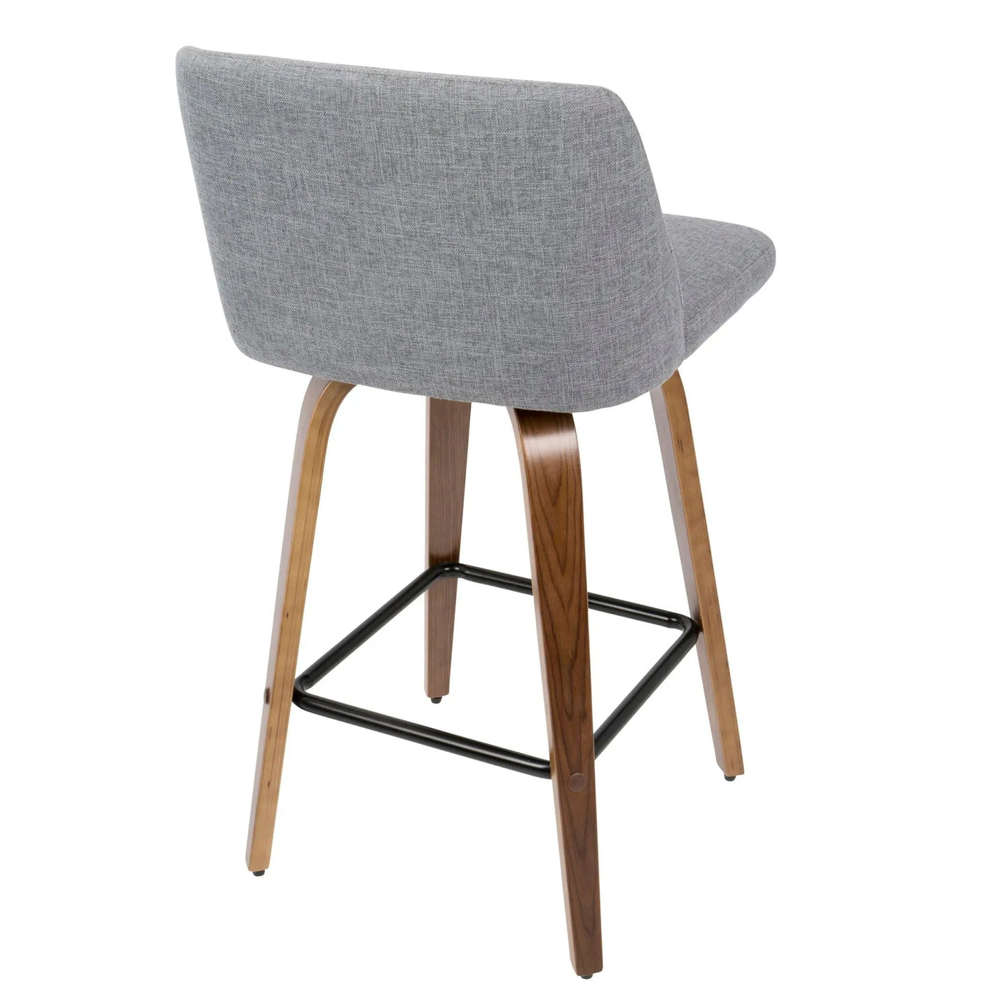 Toriano - Mid Century Modern Fixed Height Counter Stool & Square Footrest (Set of 2) by HouseOfZazla