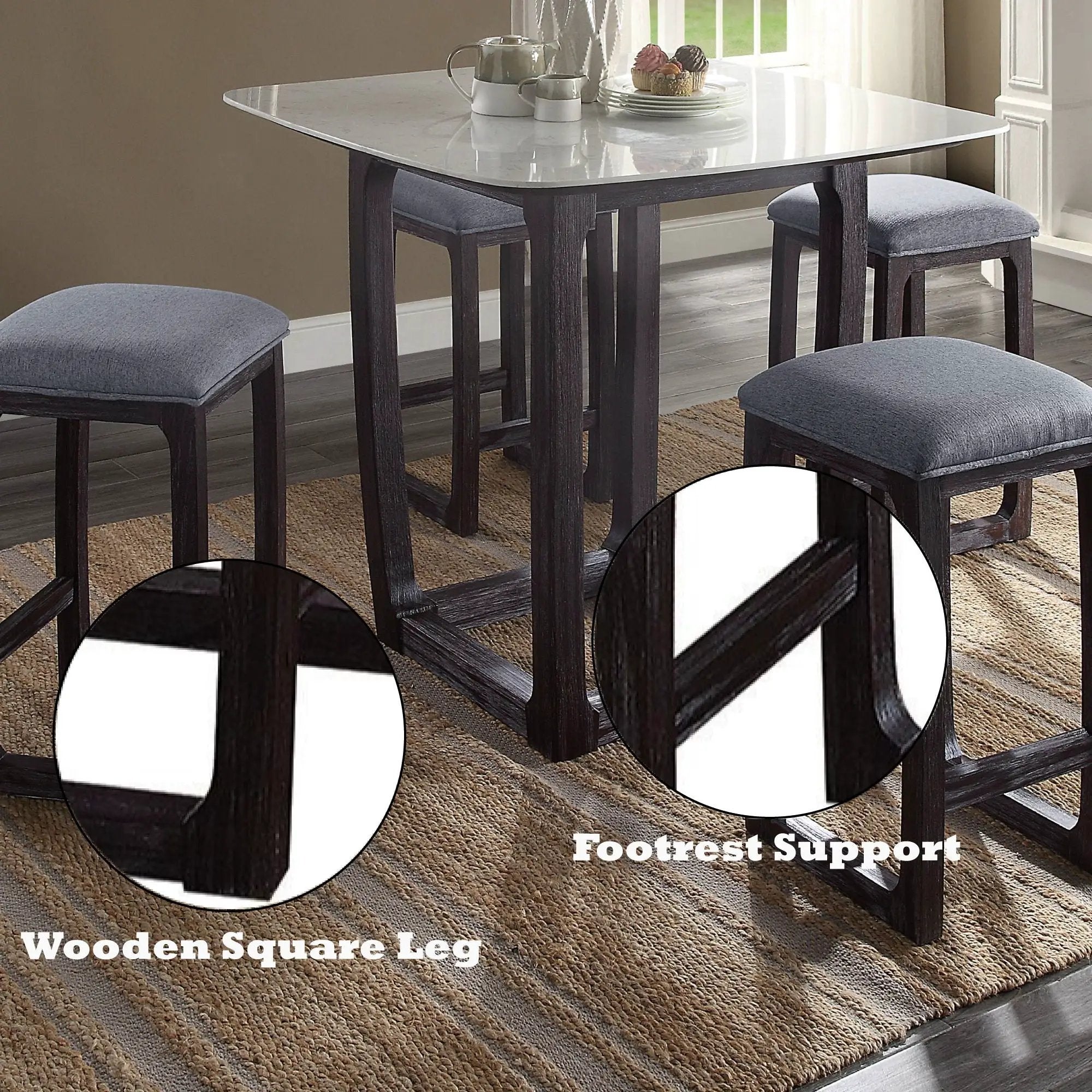 Razo - Weathered Counter Height Stool - Gray by Unique Piece Furniture