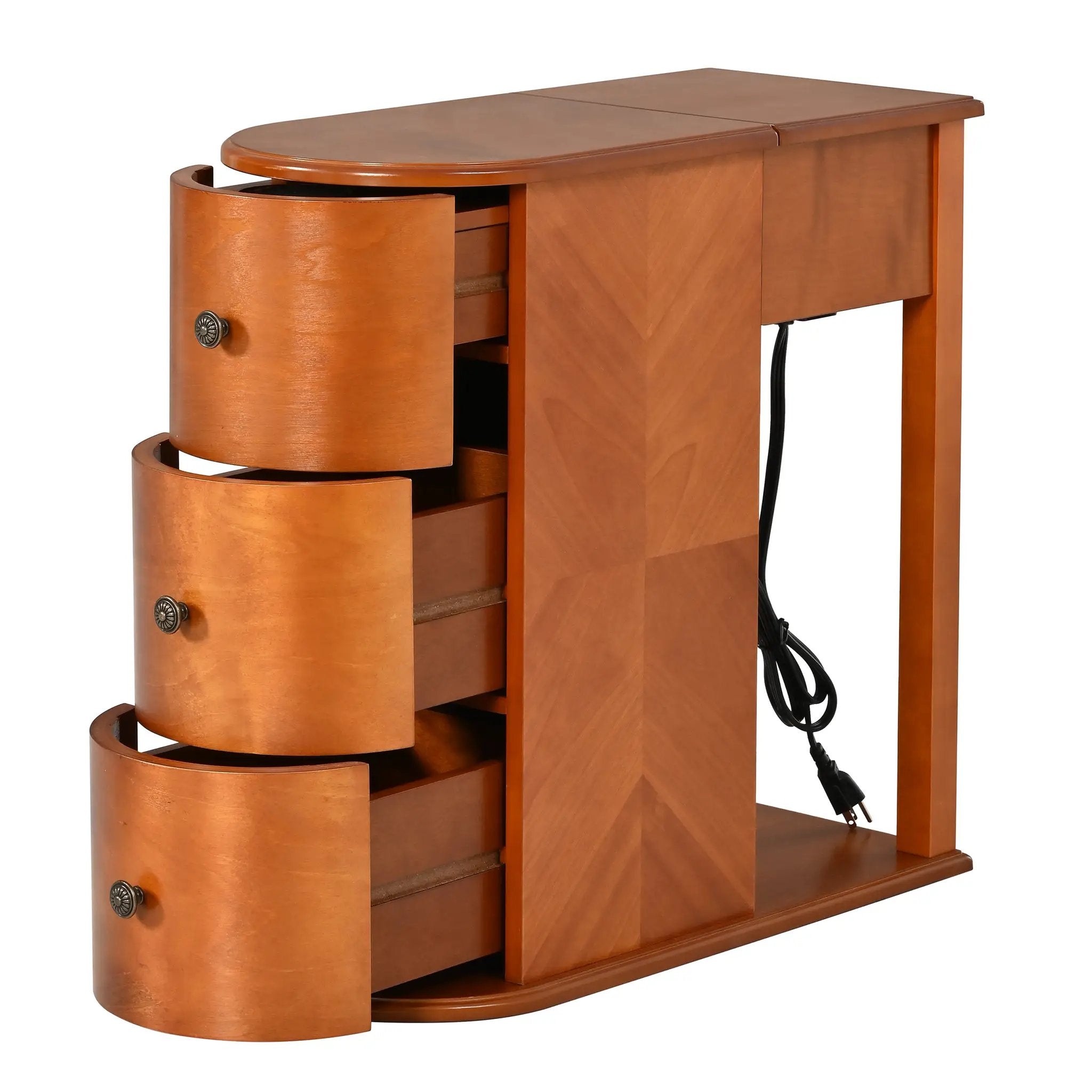 Modern End Table with Hidden Cup Holder Drawer by HouseOfZazla