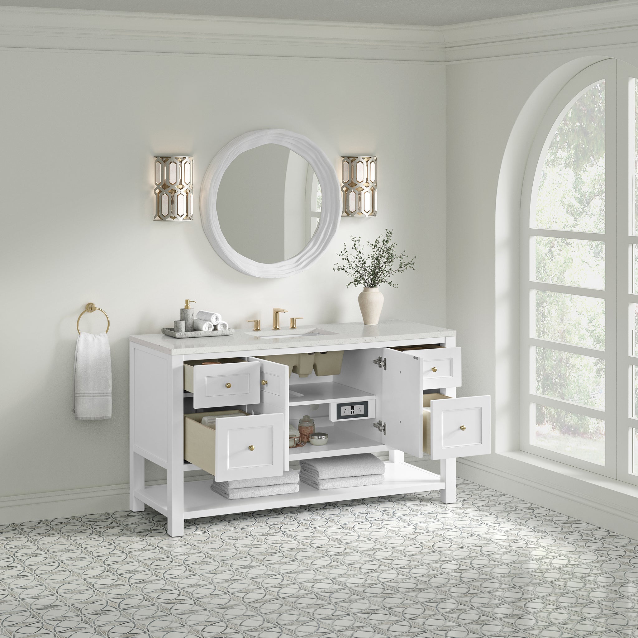 James Martin Breckenridge 60" Single Bathroom Vanity, Bright White, view 30