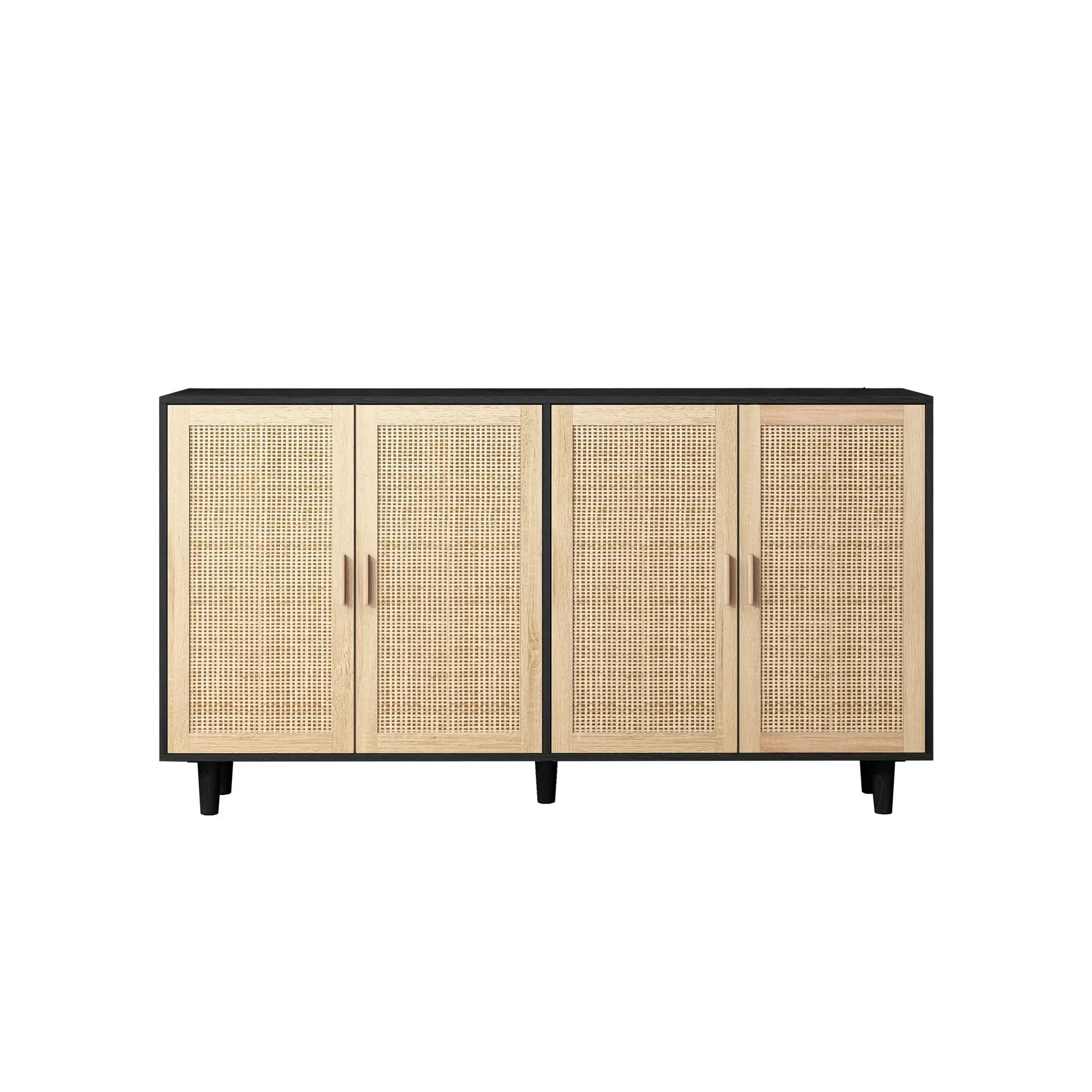 Elegant And Functional Rattan Decorative Storage Cabinet With 4 Doors by HouseOfZazla