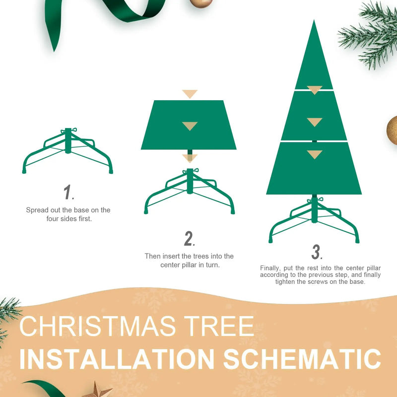 7.5FT Christmas Tree with 1599 Tips and 450 Warm Lights by HouseOfZazla