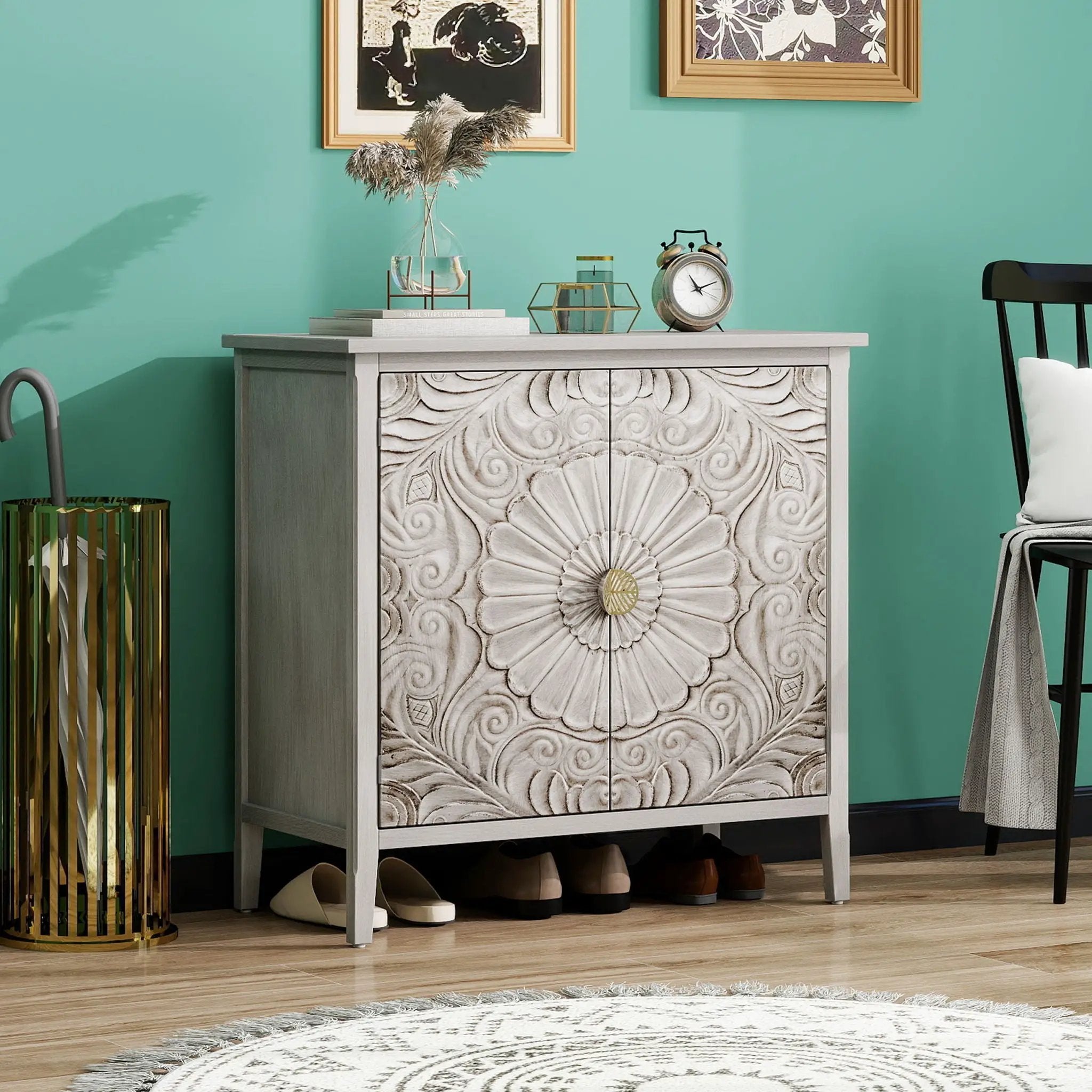 2 Door Cabinet, Suitable For Bedroom - Light Gray